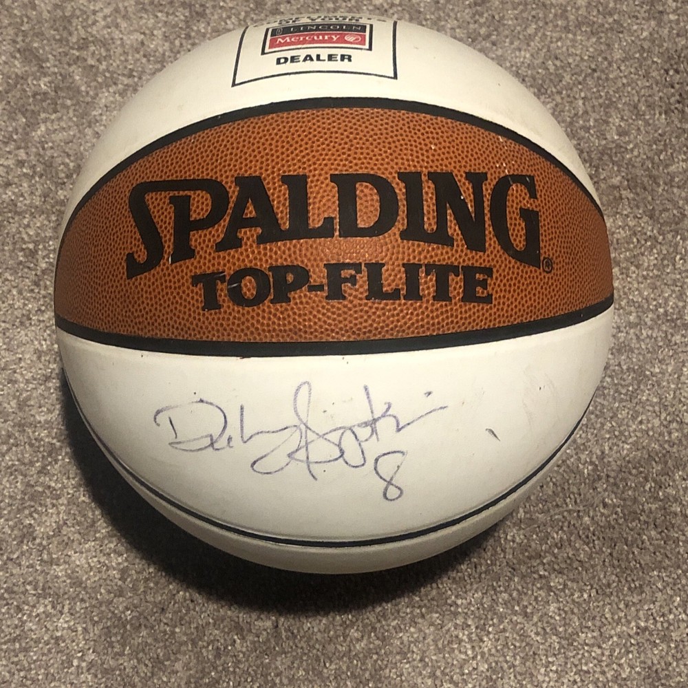 Lincoln Mercury Brown /White Signed Basketball #8 I Need Help To Identify Player