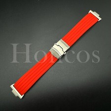 Replacement Red Rubber Watch Strap Fits for Tissot PRX Clasp and Adapter USA