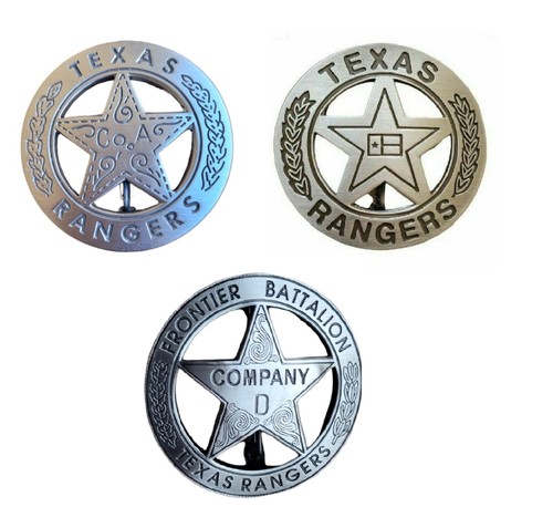 Replica Texas Rangers Peso Back Company A B D Badge Novelty Western Badge Set - Picture 1 of 11