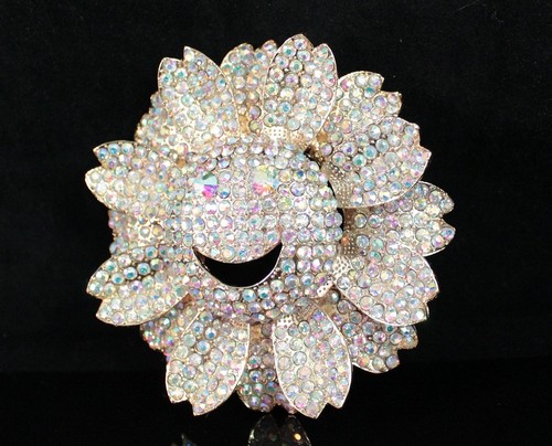 Broche prendedor oro flor girasol feliz de 3,5 pulgadas diamantes de imitación austriacos oro b1868 - Imagen 2 de 4