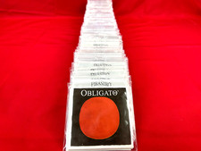 100 Authentic Pirastro Obligato 4/4 Violin String Set Medium Gauge Gold E Loop