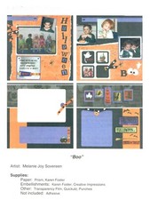 Halloween Boo Paper Embellisments Directions Scrapbook 4 Page Kit 12 x 12