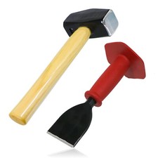 Lump Hammer and Chisel 60mm Brick Bolster Hand Protector 4lb Heavy Duty