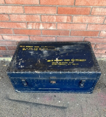 WWII ERA Military Metal Trunk named soldier Foot Locker Chest 31 x