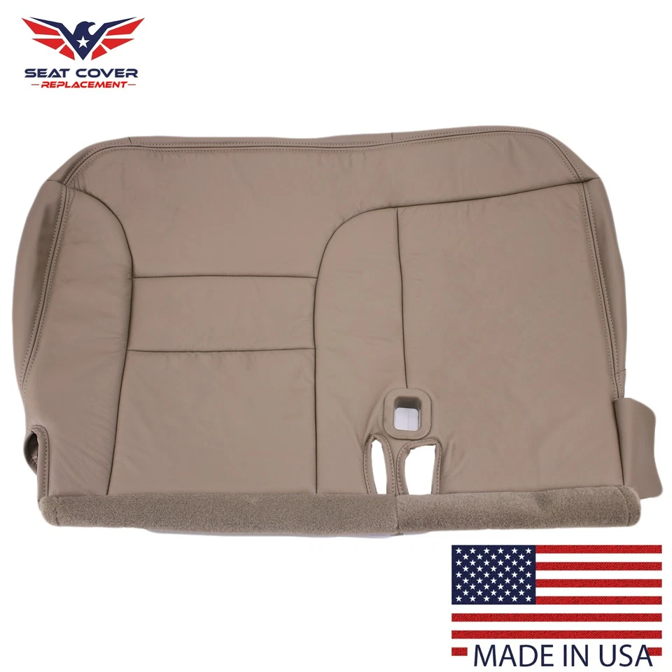 Cubiertas de asiento de cuero tostado banco dividido 60/40 Chevy Silverado y GMC Sierra 1995-1999 Foto 4 de 4