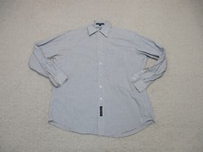 Tommy Hilfiger Button Up Shirt 16.5 Dress Blue Casual Pocket Tailored Fit Mens