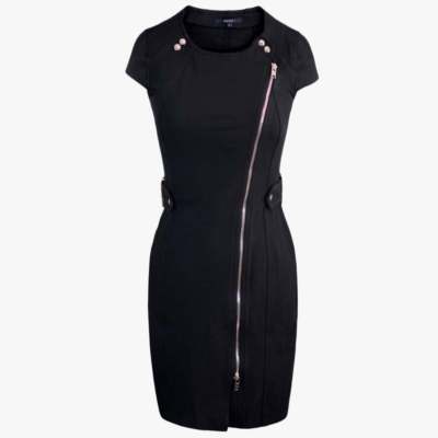 short sleeve little black dress