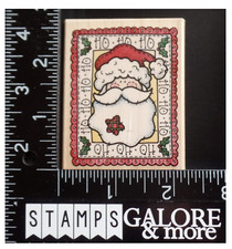 RUBBER STAMPEDE RUBBER STAMPS A1443E COUNTRY SANTA PORTRAIT HO HO CHRISTMAS 2313