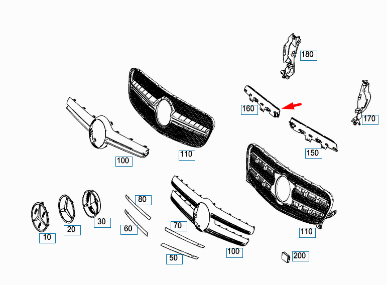 MERCEDES-BENZ GLA-KLASSE X156 Kühlergrill rechts Luftführung A1568880038