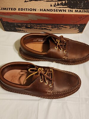 Ralph Lauren RRL Brown Leather Handswen Moccasin Mens Size 8 | eBay