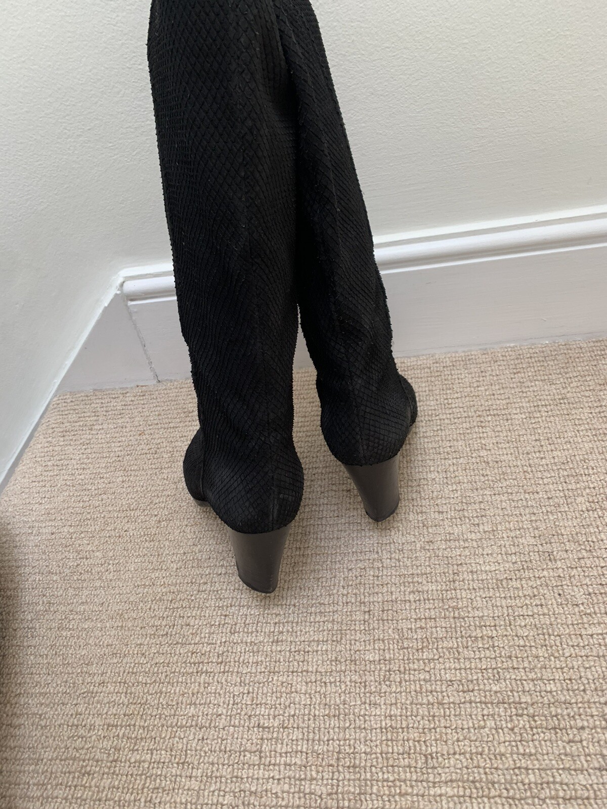 Sergio Rossi Leatger Suede Boots Python Skin Effe… - image 7