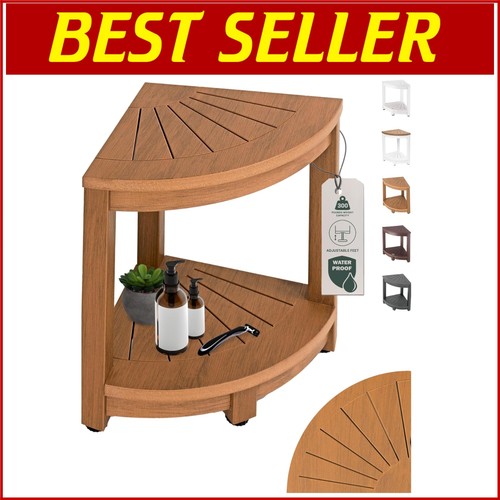 Adjustable Waterproof Corner Shower Stool - Stylish & Functional Bathroom Seat