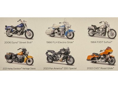6 PIECE HARLEY-DAVIDSON MOTORCYCLE SET SERIES 44 1/18 DIECAST BY
