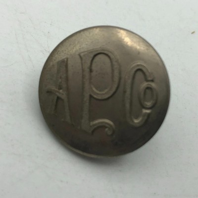 APCO AP Co. Uniform Button Superior Quality Unknown Unsure Help Vintage 7/8''