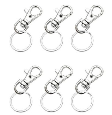 6 x Metall 37 mm Karabiner Drehverschlüsse Clips Tasche Schlüsselring Haken Zubehör Schlüsselanhänger