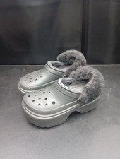 Crocs Classic Fur Lined Stomp Clogs Black Men's 5 women's 7