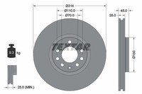 Textar 92118803 Bremsscheibe FüR Cadillac Opel Saab