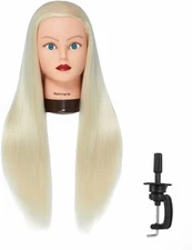 26″-28″ Mannequin Head Hair Styling Training Head Cosmetology Doll Head (Black)