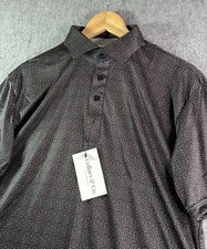 Collars  Co Black Geometric Desert Sky Dress Collar Polo Shirt Large NEW