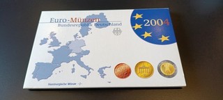 KMS Kursmünzensatz Deutschland DE PP Spiegelglanz 2004 Buchstabe F