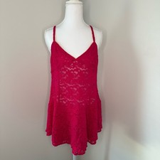 Free People Intimately Pink Lace Mini Slip - Size M