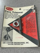 Vintage Lee case length gauge and shell holder for trimmer 7.65 Mauser NOS