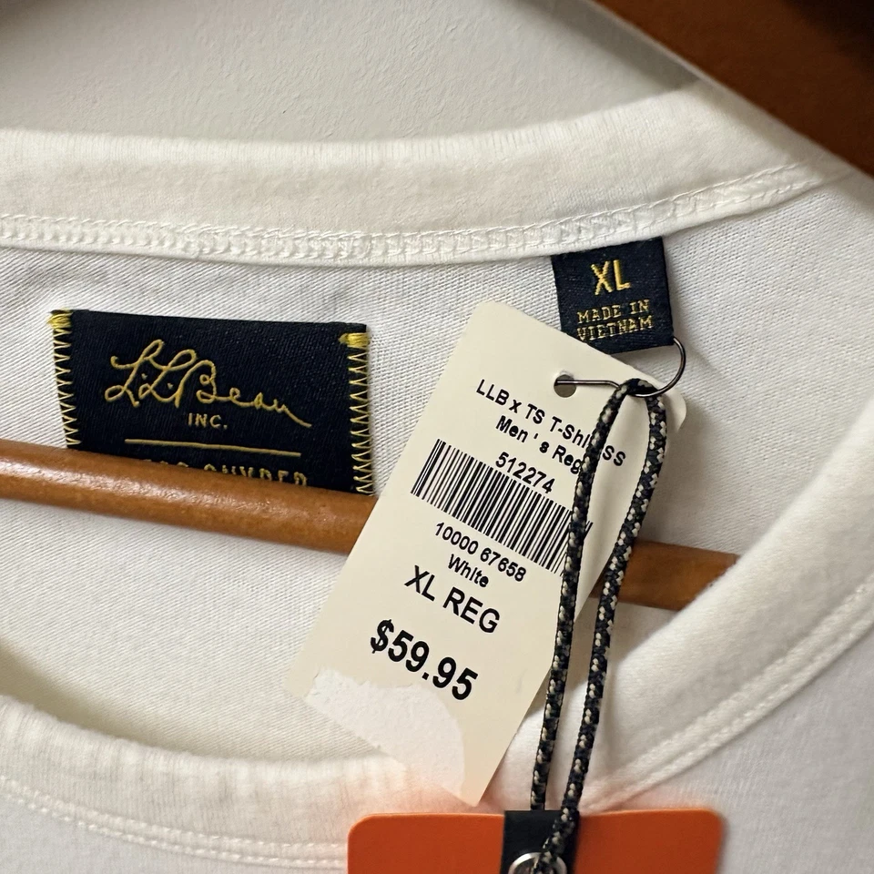 罕见 T L.L.Bean x Todd Snyder 签名 T 恤奶油色男式 XL 豆靴经典 — 第 2/4 张图片