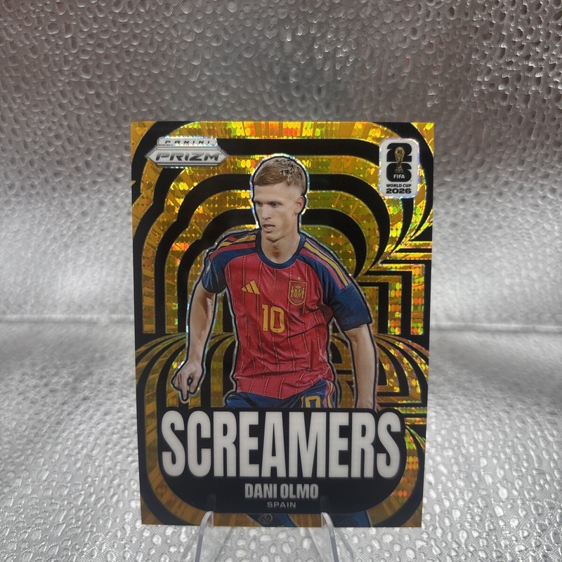 2026 Panini Prizm World Cup Dani Olmo Screamers Gold Preferred #/10 Spain