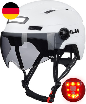 ILM Fahrradhelm Mit Visier Und LED Licht Mountain&Road Fahrradhelme Für Damen Un