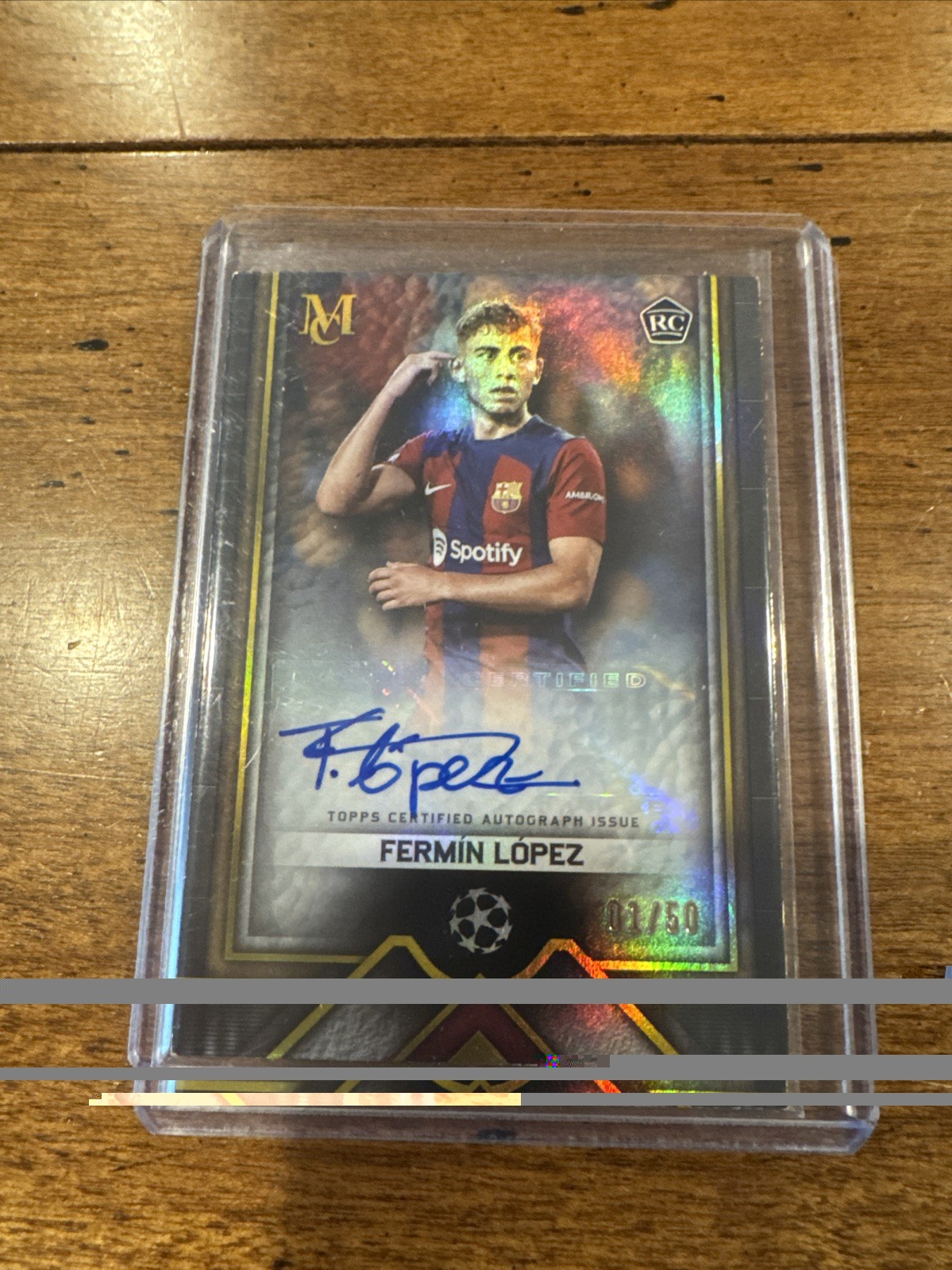 2023-24 Topps Museum Collection UCC Fermin Lopez Archival Gold Auto RC 1/50 view 2