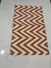 Pottery Barn Chevron Crewel Lumbar Pillow Cover Orange 16x26 New