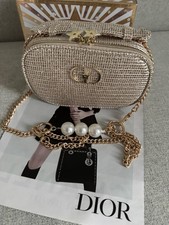 Dior Beauty Pouch borsa cosmetica crossbody oro Christmas Limited 2025 con scatola originale