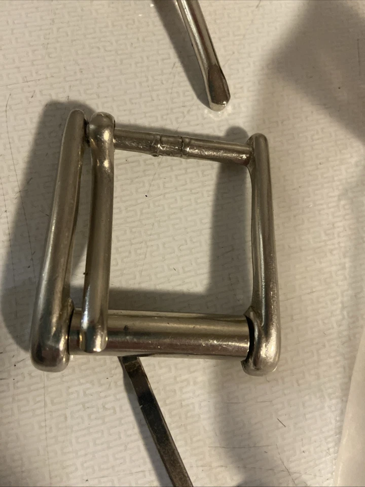 Hebilla de barra de talón de 1" (placa de níquel) - cuero tandy #1553-02 lote de 10 varios Foto 4 de 4