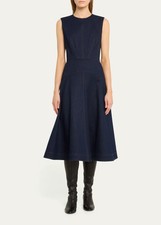 NWT $398 Elie Tahari Denim Flare Midi Dress 2
