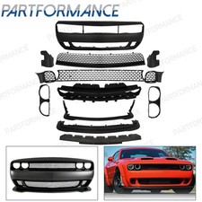 13pcs For 2015-2023 Dodge Challenger Front Bumper Kit Hellcat Style W/grille Lip