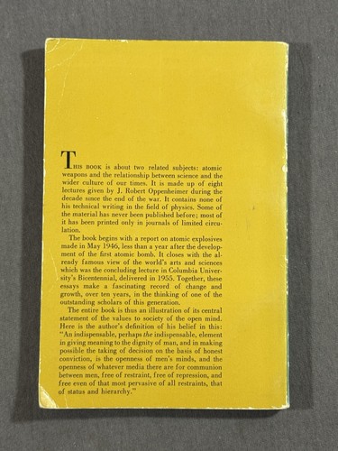 The Open Mind de J Robert Oppenheimer 1963 Conferencias de armas atómicas, libro de colección - Imagen 2 de 12