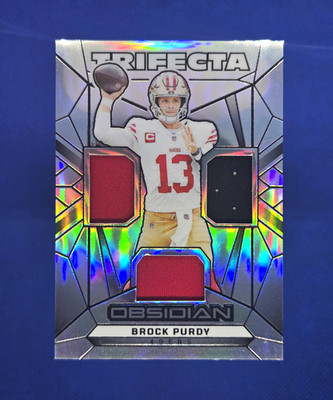 Panini 2024 Obsidian Trifecta Swatches Brock Purdy #TS-BPY Silver /99 MEM