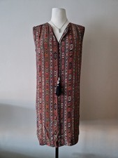 MNG Collection Boho Tribal Tassel Sleeveless Tunic Dress Top Size M