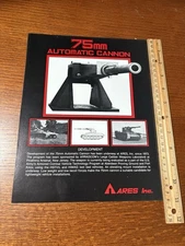 Vintage Ares 75mm 75 MM Automatic Cannon Military Vehicle Tank Brochure ARRADCOM