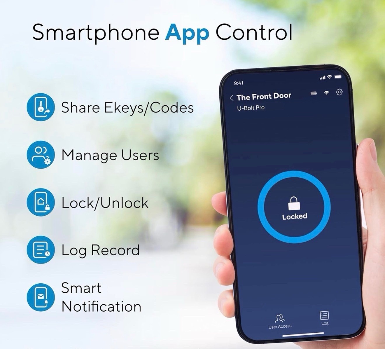 ULTRALOQ Smart Lock U-Bolt Pro, 7-in-1 Fingerprint Keyless Entry Door Lock-NEW 
