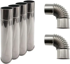 Stove Pipe Wood Stove Chimney Stainless Steel Flue Extend Diameter 2.36 inch（6