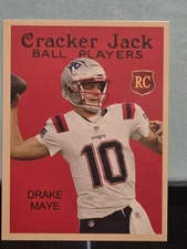 DRAKE MAYE - PATRIOTS - 2024 CRACKER JACK - ROOKIE CARD #309 2 1/4”X 3” 💥 