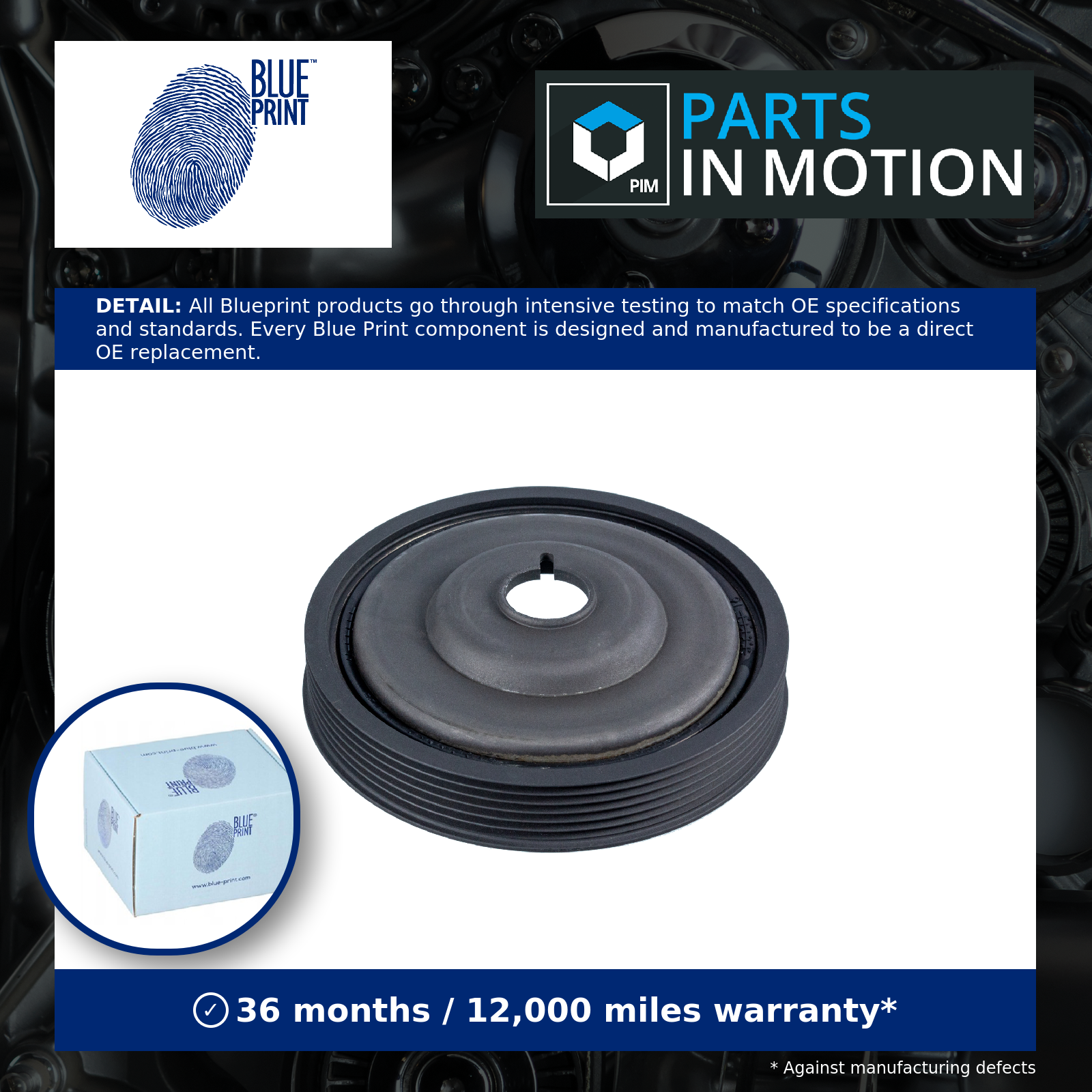 Crankshaft Pulley fits NISSAN Belt Blue Print 1230300QAU 1230300QBA 1230300Q0C