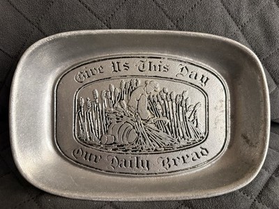 Give Us This Day Our Daily Bread Christian Plate Tray Religious Motif