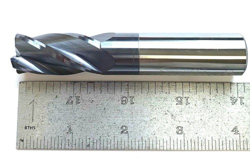3/4" 4 FLUTE CARBIDE END MILL W/ .060" CORNER RADIUS ALTIN COAT HTC360-4750-062R - Picture 7 of 10