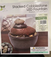 LIGHT UP STACKED COBBLESTONE FOUNTAIN 