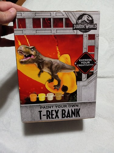 Jurassic World Paint Your Own T-Rex Bank - SEALED New! - Picture 2 of 8