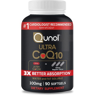 Qunol Ultra CoQ10 100mg Softgels- 3x Better Absorption, Antioxidant for Heart...