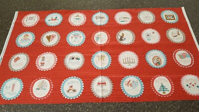 Nice People Nice Things Panel 23x42 Helen Stubbings P&B Textiles Patch Word Red