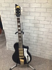 Supro 1275JB Tri Tone Solid Electric Guitar - Jet Black